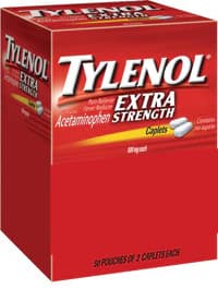 Tylenol Extra Strength Caplets, 500mg, Pain Reliever/Fever Reducer, 50x2/Box, Industrial Pack thumbnail 2