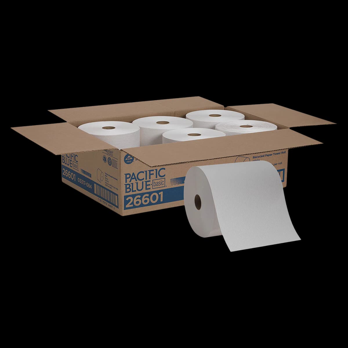 Georgia-Pacific Pacific Blue Basic Hardwound Towel Roll, 1-Ply, Recycled, 7.875 in x 800 in, White, 6 Rolls/Case - Towels Acclaim White 1-Ply - Image 1