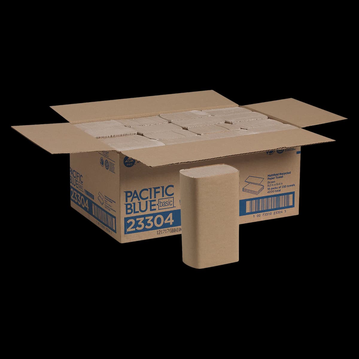 Georgia Pacific Envision Multi-Fold Paper Towels, Brown, 1-Ply, 9.2" x 9.4", 250 Sheets/Pack, 16 Packs/Case, 4000 Sheets/Case - Envision Multi-Fold Paper Towels, Brown, Economical, 9.2" x 9.4". 250 Sheets - Image 1