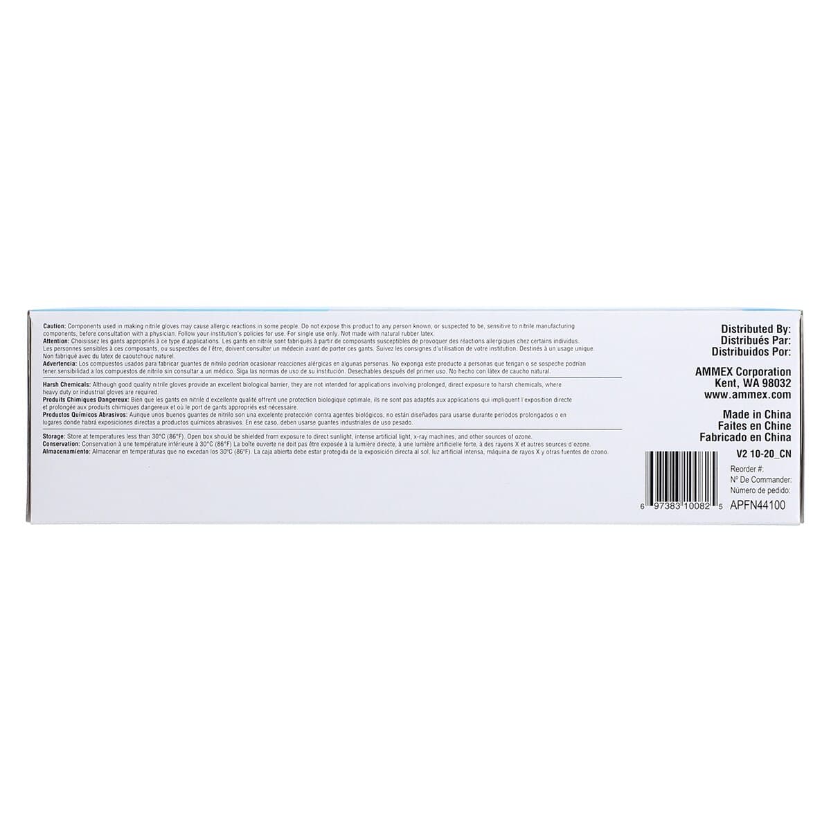 +AMMEX Nitrile Exam Gloves, Powder Free, Non-Sterile, Medium, Blue, Textured, 100/Box thumbnail 6