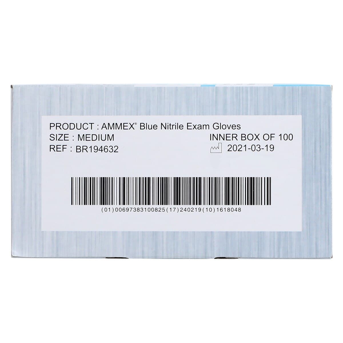 +AMMEX Nitrile Exam Gloves, Powder Free, Non-Sterile, Medium, Blue, Textured, 100/Box thumbnail 7