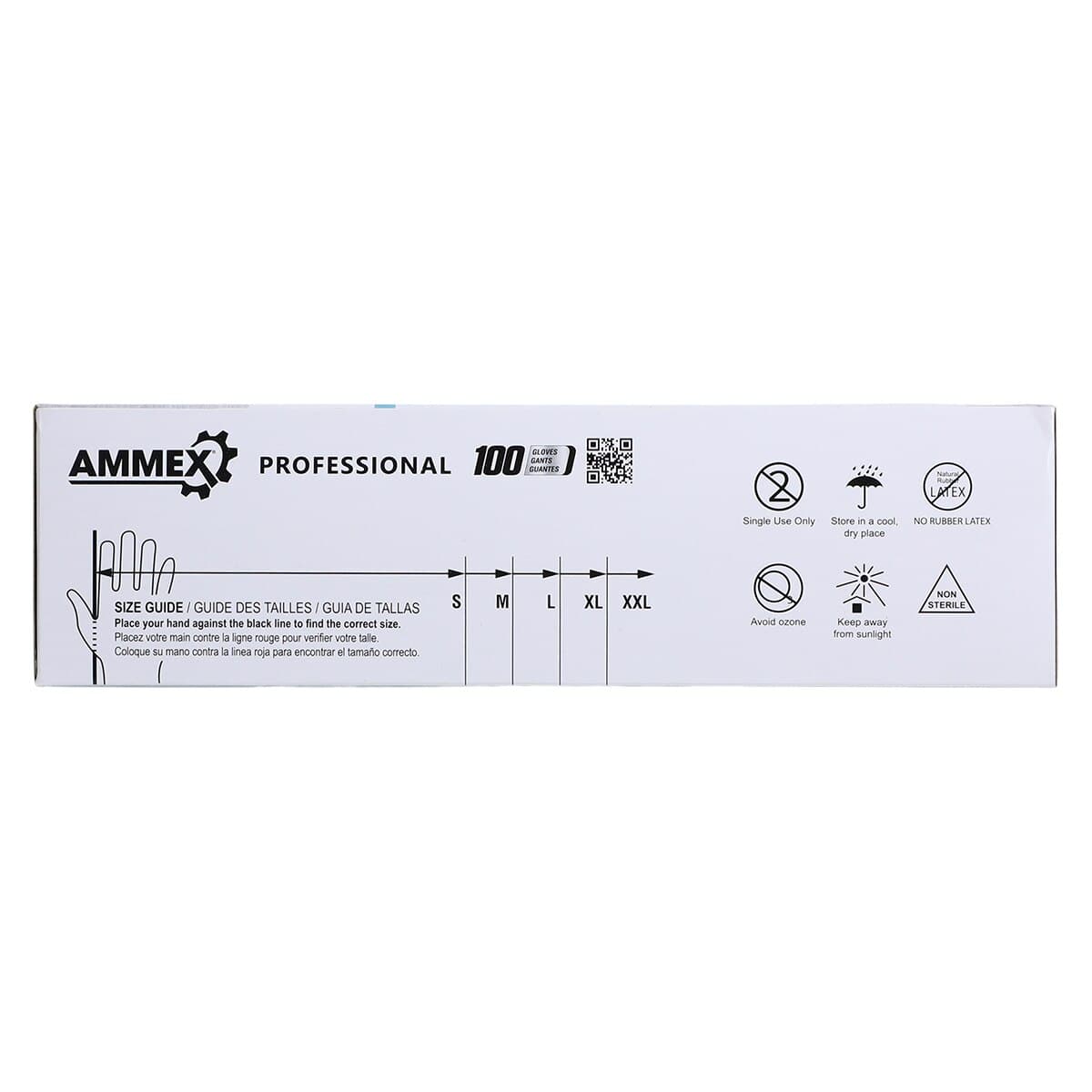 Ammex Professional Blue Nitrile Exam Gloves, Powder Free, Latex Free, Non-Sterile, Textured, Large, 100/Box thumbnail 5