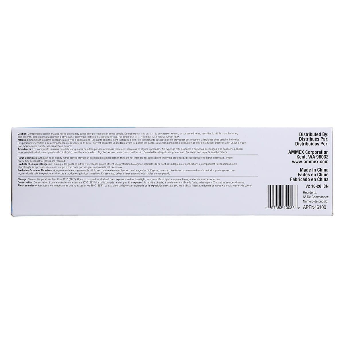 Ammex Professional Blue Nitrile Exam Gloves, Powder Free, Latex Free, Non-Sterile, Textured, Large, 100/Box thumbnail 6