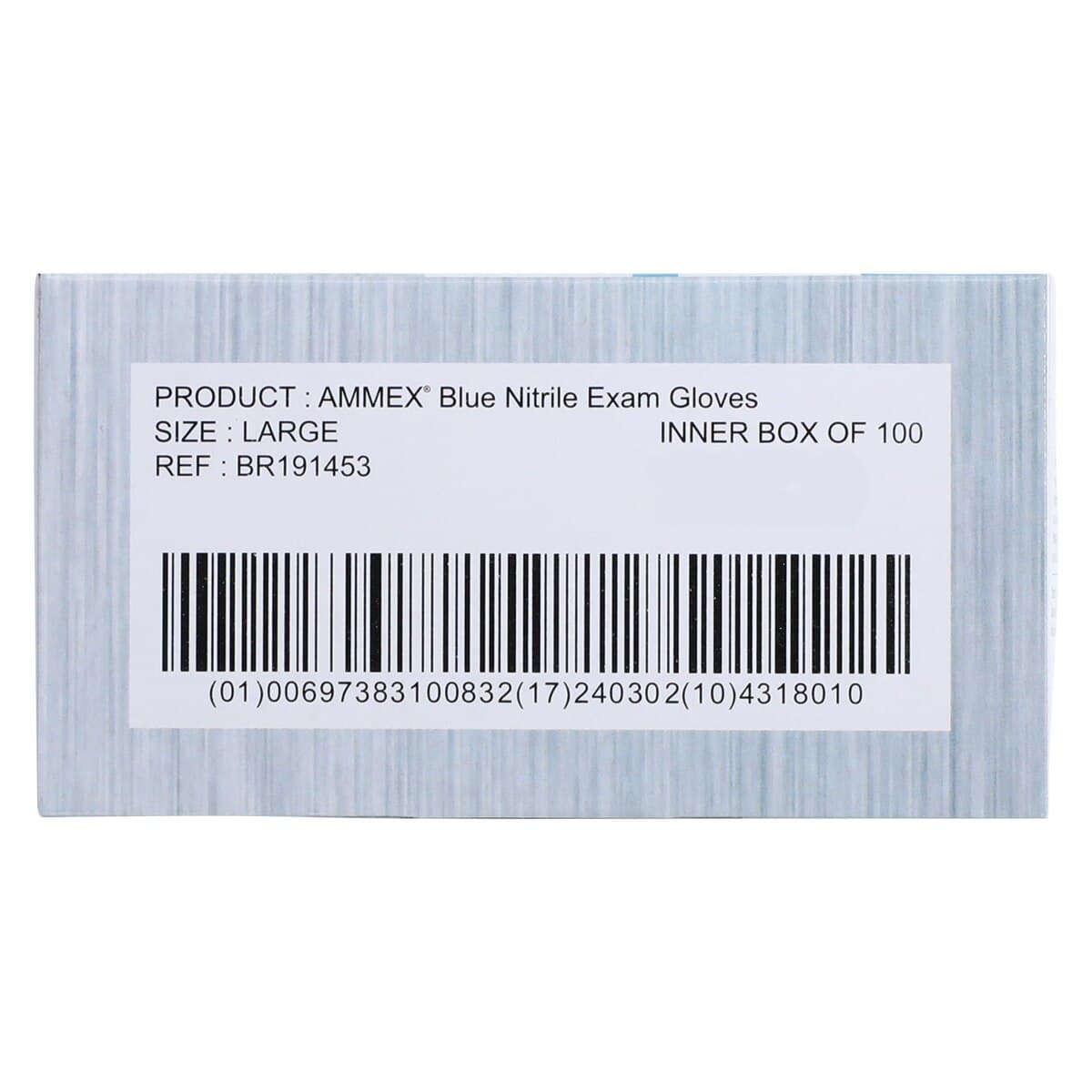 Ammex Professional Blue Nitrile Exam Gloves, Powder Free, Latex Free, Non-Sterile, Textured, Large, 100/Box thumbnail 7