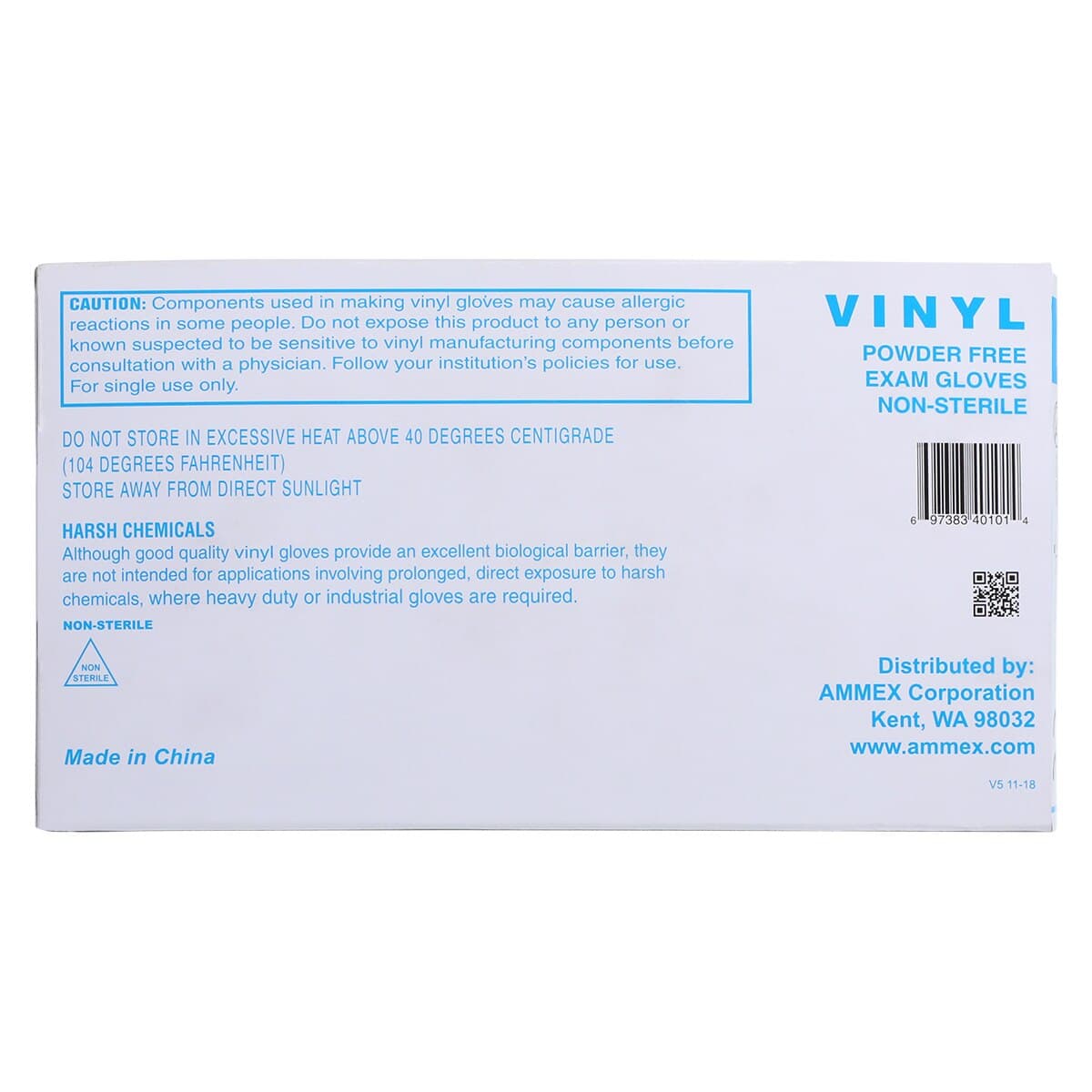 Ammex Vinyl Exam Gloves, Powder Free, Non-Sterile, Small, Clear, 100/Box thumbnail 8