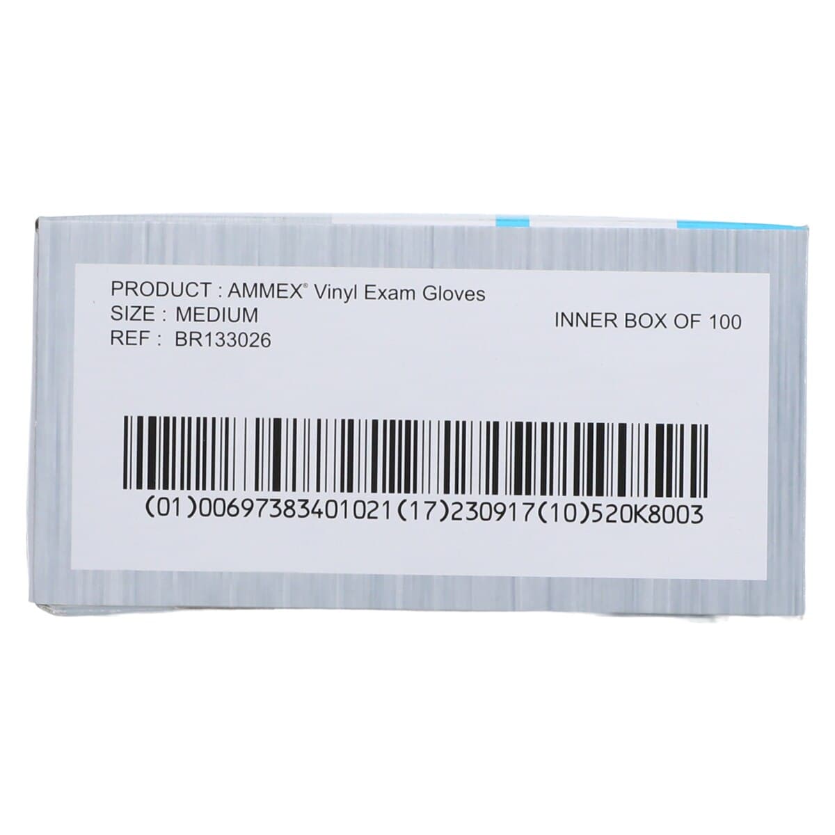 +Ammex Vinyl Exam Gloves, Powder Free, Non-Sterile, Medium, Clear, 100/Box thumbnail 6