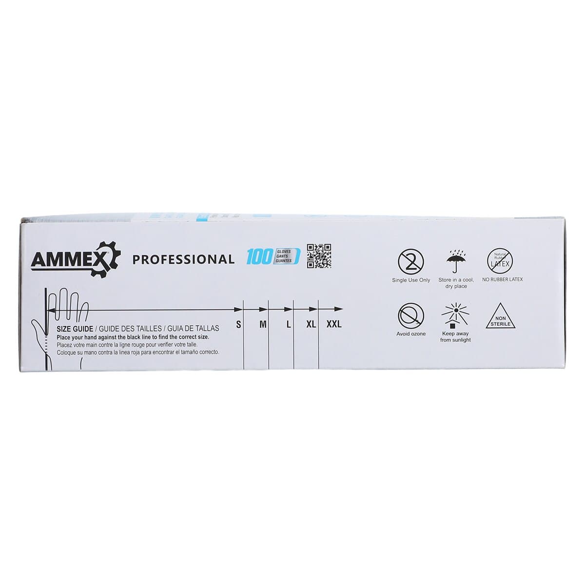 +Ammex Vinyl Exam Gloves, Powder Free, Non-Sterile, Medium, Clear, 100/Box thumbnail 7