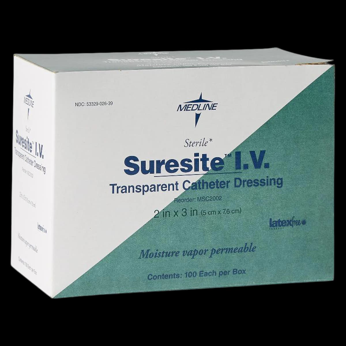 Medline Suresite IV Film Dressing, 2" x 3", Sterile, Adhesive, Latex-Free - Suresite IV Film Dressing - Image 1