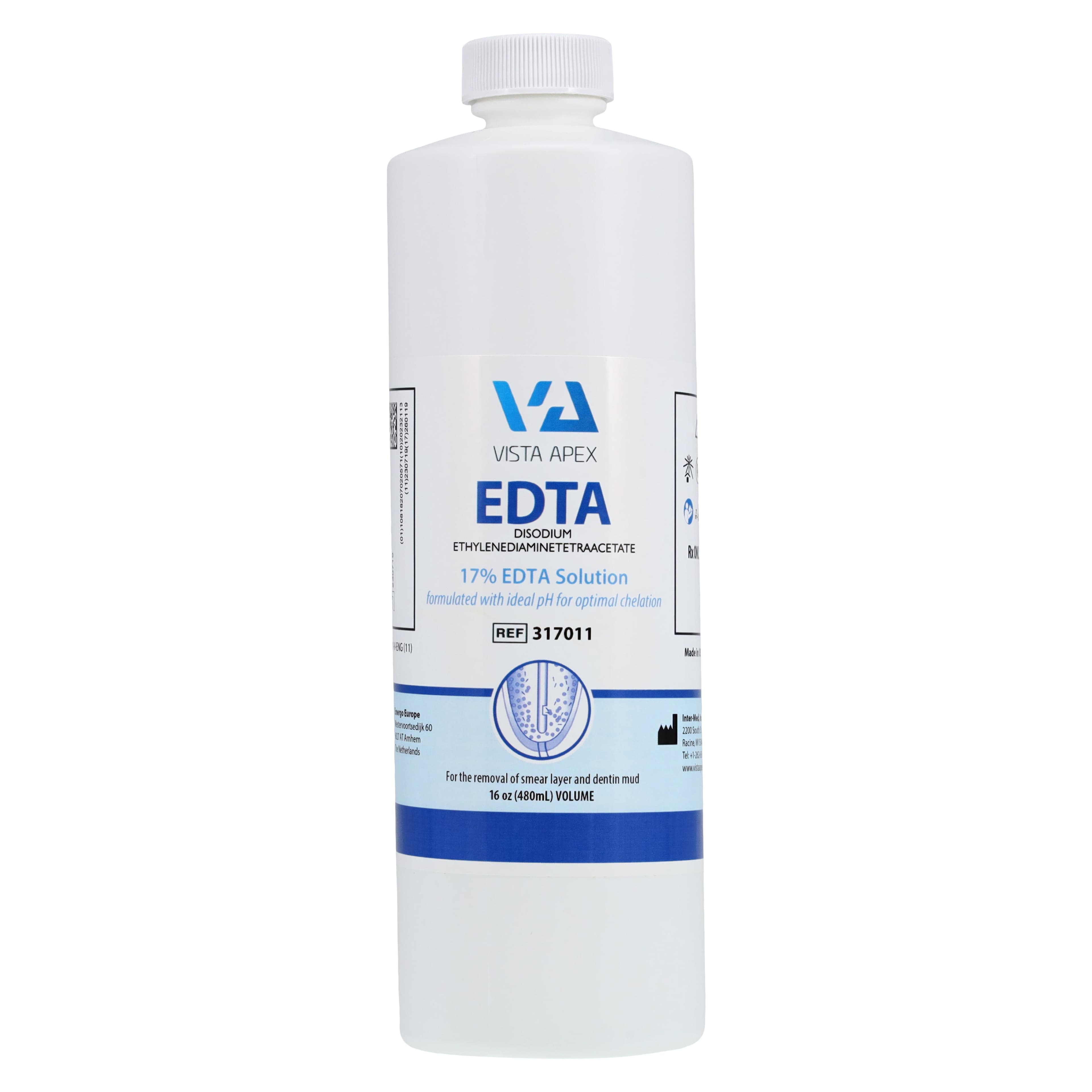 Vista Apex EDTA 17% Aqueous Chelating Agent, 16 oz (480 mL) Bottle, 317011 - EDTA 17% Liquid 16 oz - Image 1