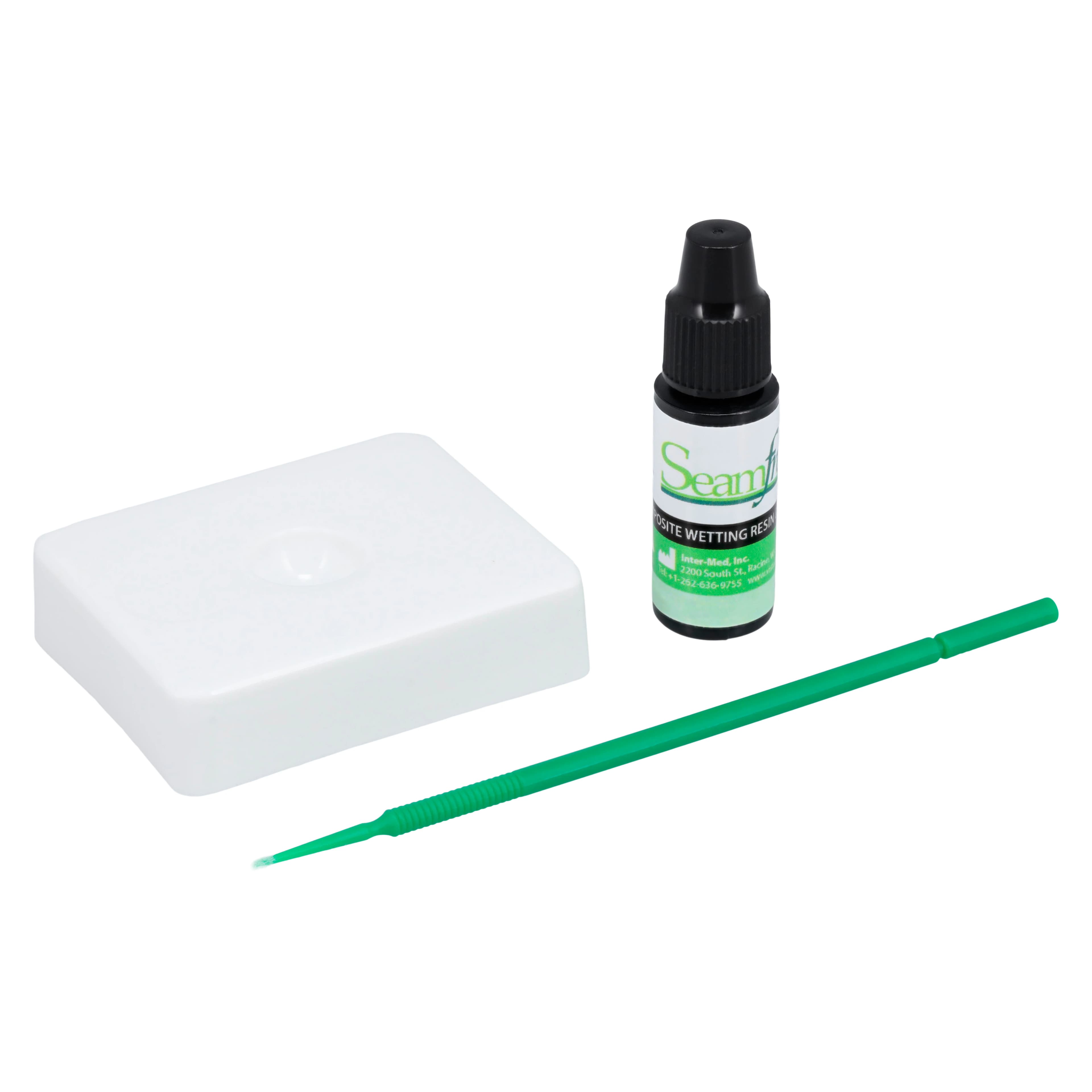 Vista Apex Seamfree Composite Wetting Resin & Lubricant, 3mL Bottle Kit with Single-Cavity Well and 25 Applicators, #90027 - Seamfree Wetting Resin Bottle Kit 3mL - Image 1