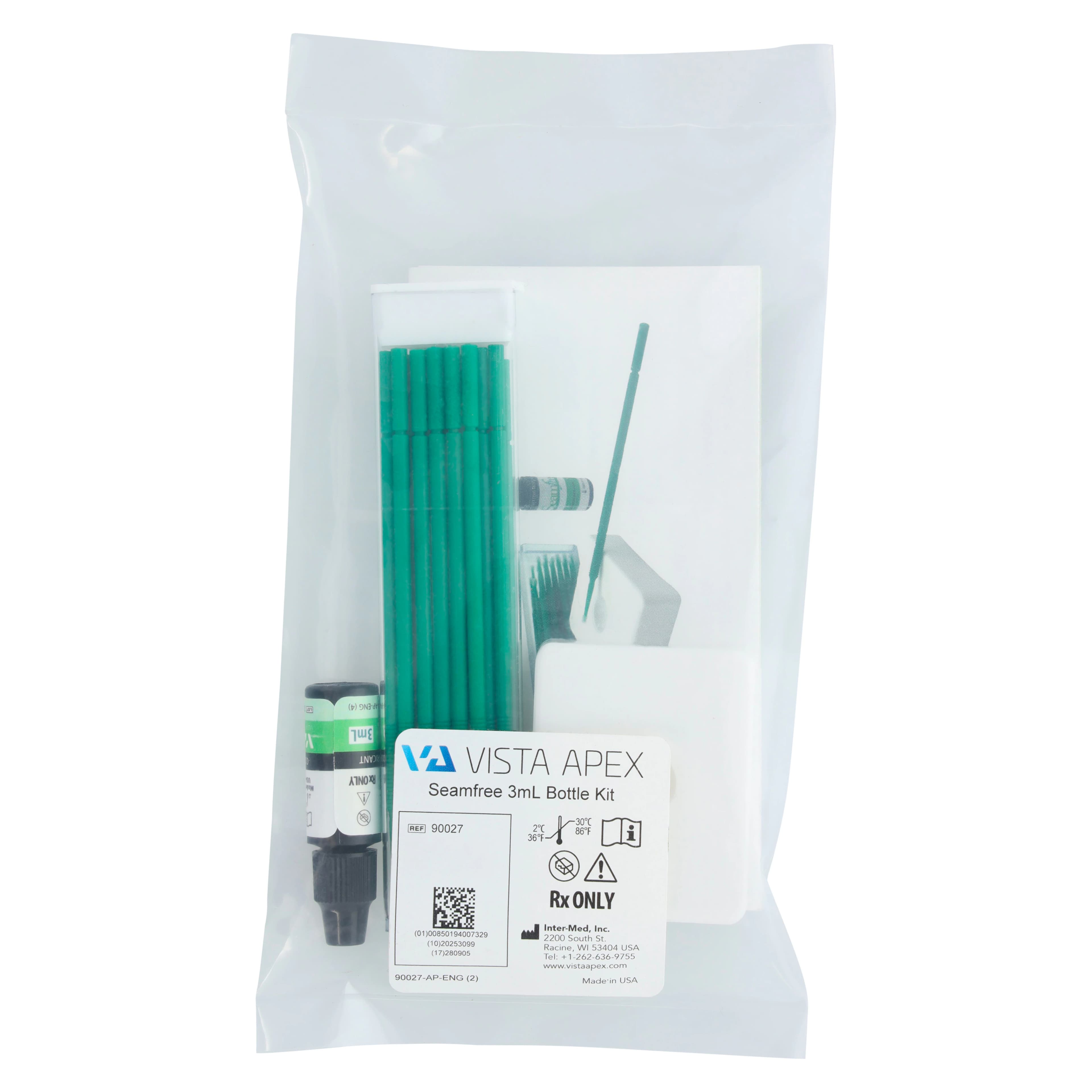 Vista Apex Seamfree Composite Wetting Resin & Lubricant, 3mL Bottle Kit with Single-Cavity Well and 25 Applicators, #90027 thumbnail 8
