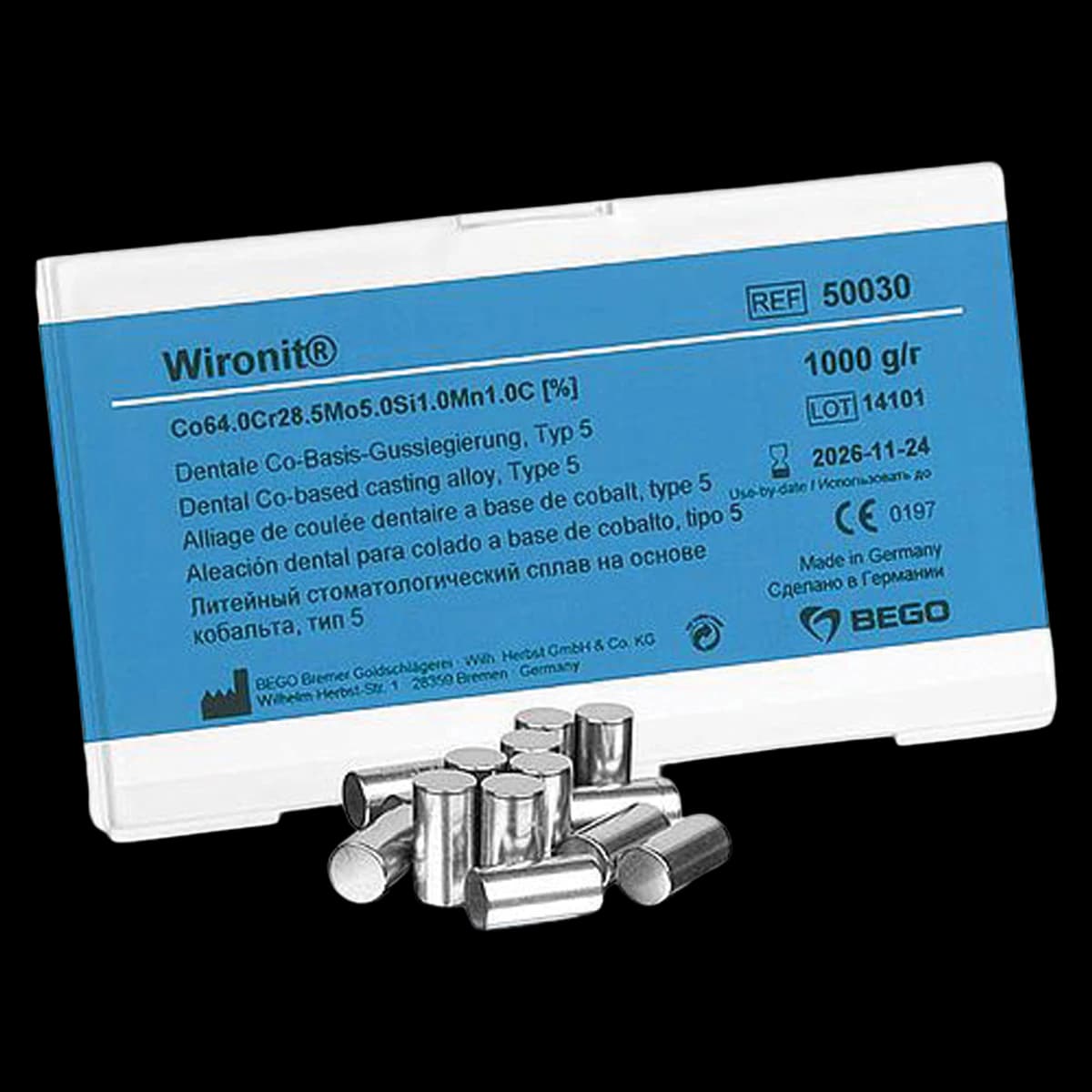 Bego Wironit Cobalt-Chromium Alloy for Partial Dentures, 1 kg (35 oz), Bego USA thumbnail 2