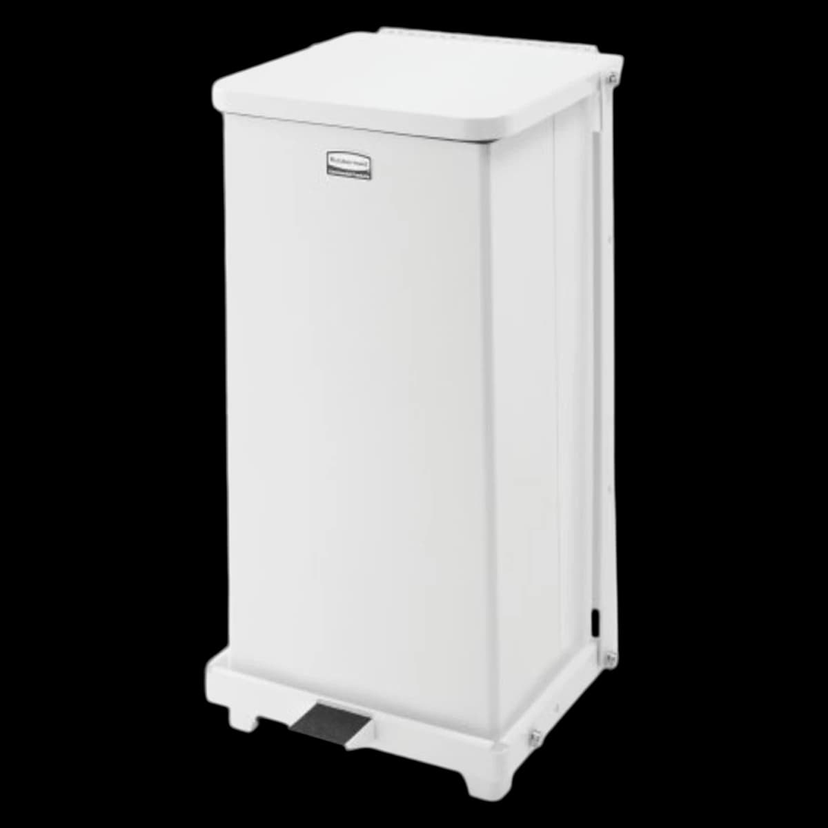 Rubbermaid Commercial Defenders Heavy-Duty Steel Step-On Waste Can, 6.5 Gallon, White, with Plastic Liner, 1 Each - Rubbermaid Commercial Defenders Heavy-Duty Steel Step Can - Image 1