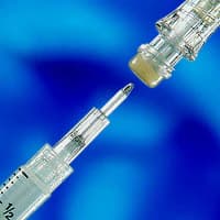 Becton-Dickinson Interlink Hypodermic Syringe with Cannula, Sterile, 3cc, Blue, Latex-Free, 100/Box - Syringe w/Cannula - Image 1