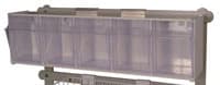 Harloff Classic Tilt Bin System, 5-Compartment for Cart, Clear Plastic with Rail Clips - Bin Sys 5-Compartment f/Cart - Image 1