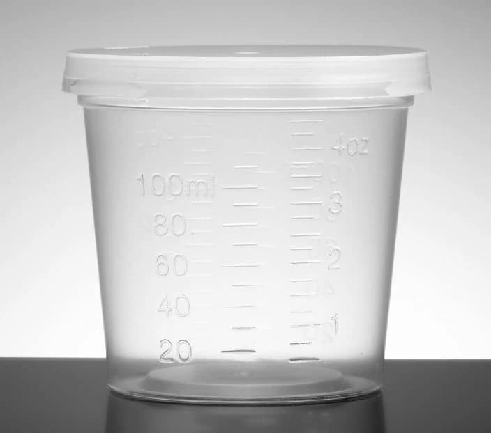 Corning Falcon 110mL Polypropylene Sterile Sample Container with Lid, Individually Wrapped, Clear, 100/Case - Container Sample W/Lid PP Strl - Image 1