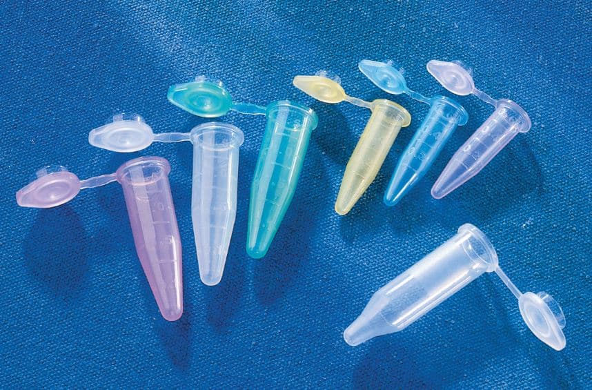 Corning Costar Microcentrifuge Tube, Polypropylene, 0.65 mL, Graduated, Rainbow, Attached Cap, Conical Bottom, Non-Sterile, 1000/Case - Tube MicroCentrifuge .65mL NS - Image 1