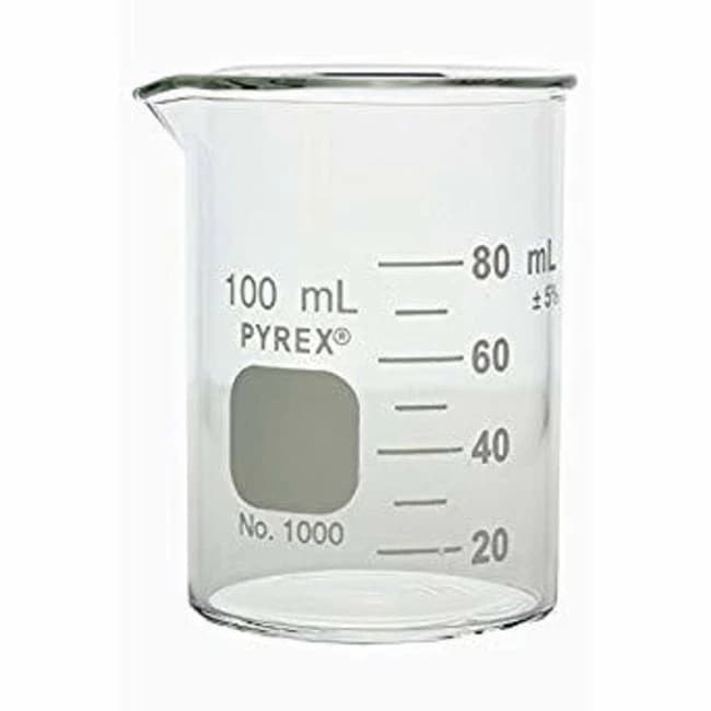 Pyrex Griffin Beaker, 100mL, Graduated, 12-Pack - Beaker Pyrex 20-80 Grad - Image 1