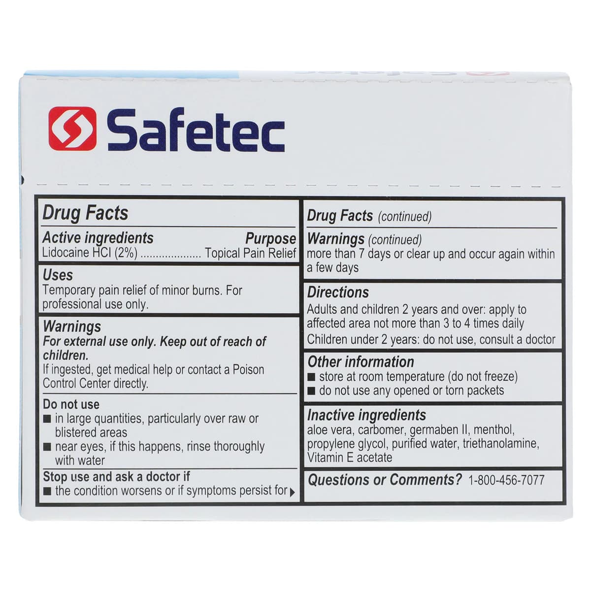 Safetec Burn Relief Gel, 0.9g, 25/Box thumbnail 4