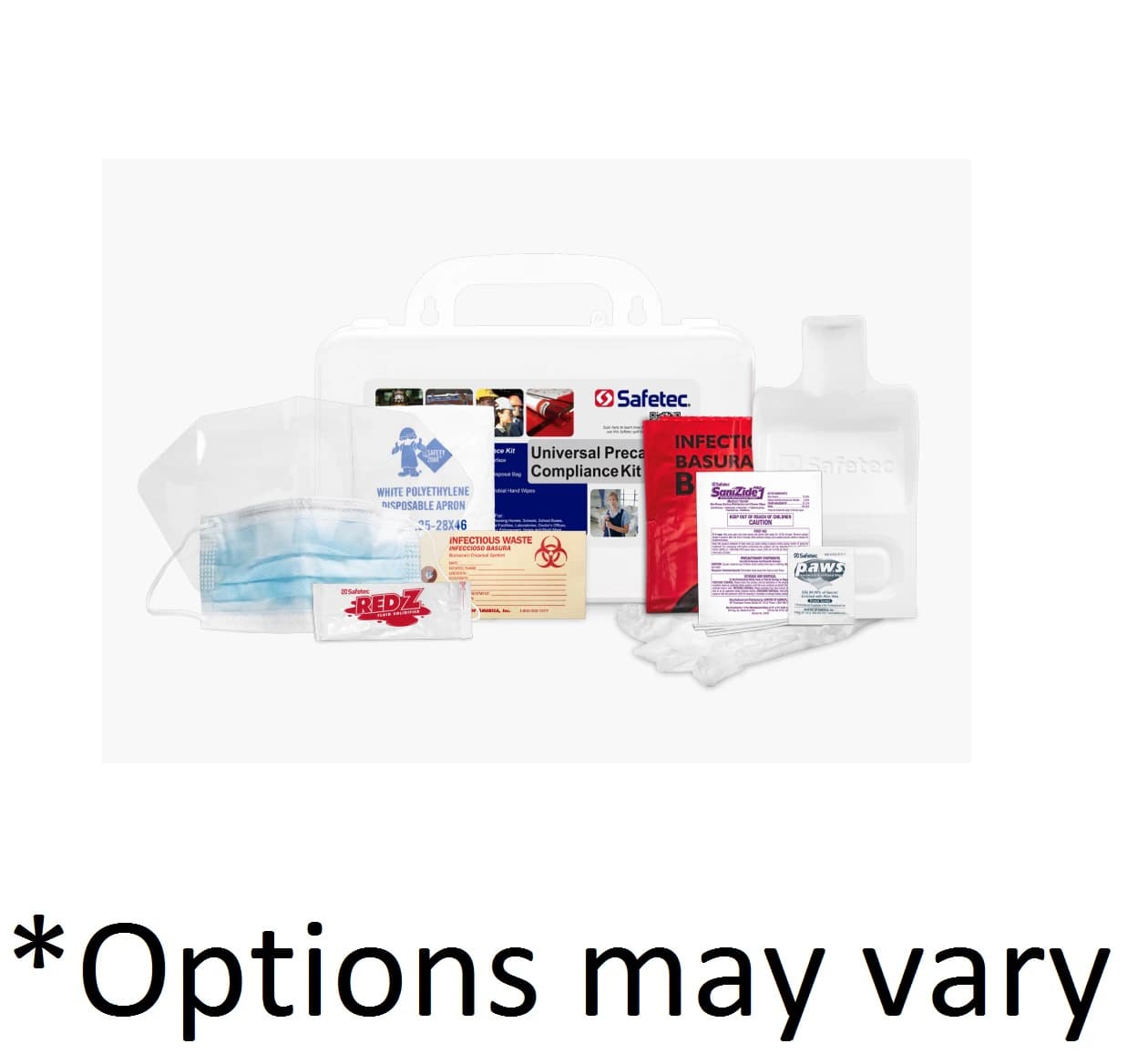 Safetec Universal Precaution Kit, Biohazard Spill Kit, 8-10 Gallon White Bag, Non-Sterile Plastic, Each - Universal Precaution Kit - Image 1