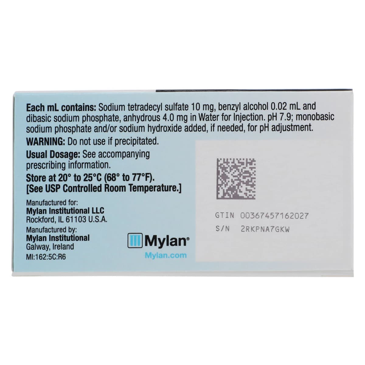 Sotradecol Injection 10mg/mL, 2mL Multi-Dose Vial, 5/Package thumbnail 6