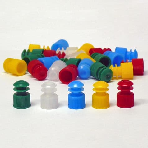 Globe Scientific Flange Plug Cap, Polyethylene, Yellow, 12mm, 1000/Bag - Flange Plug Cap 12mm - Image 1