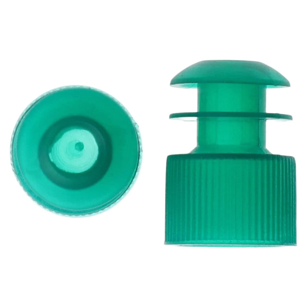 Globe Scientific Flange Plug Cap, Polyethylene, Green, 12mm, 1000/Bag - Flange Plug Cap 12mm - Image 1
