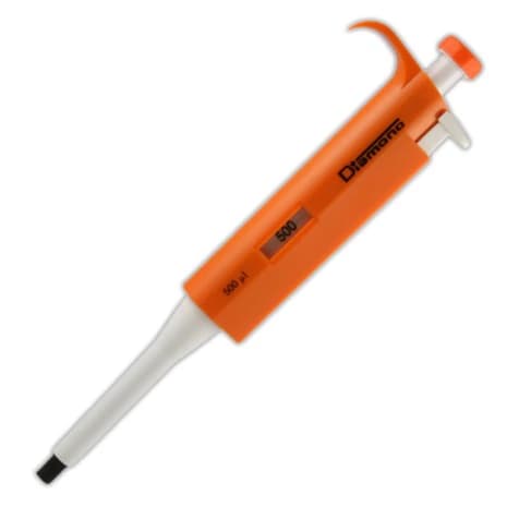 Globe Scientific Diamond Fixed Volume Pipette, 500 µL, Non-Graduated, Orange, Calibrated, Single - Pipet Fixed Volume Diamond Lin - Image 1