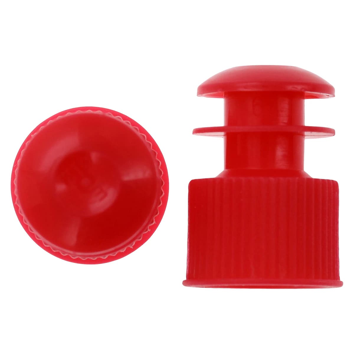 Globe Scientific Flange Plug Cap, Polyethylene, Red, 12mm, 1000/Bag thumbnail 2