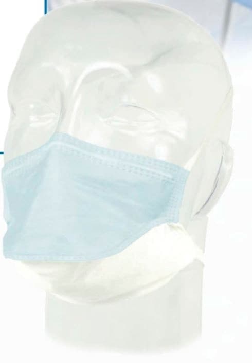 Aspen Surgical Lite Pouch Surgical Mask, Tie-On, Blue, Disposable, Non-Latex, 300/Case - Mask Surgical Lite Pouch - Image 1