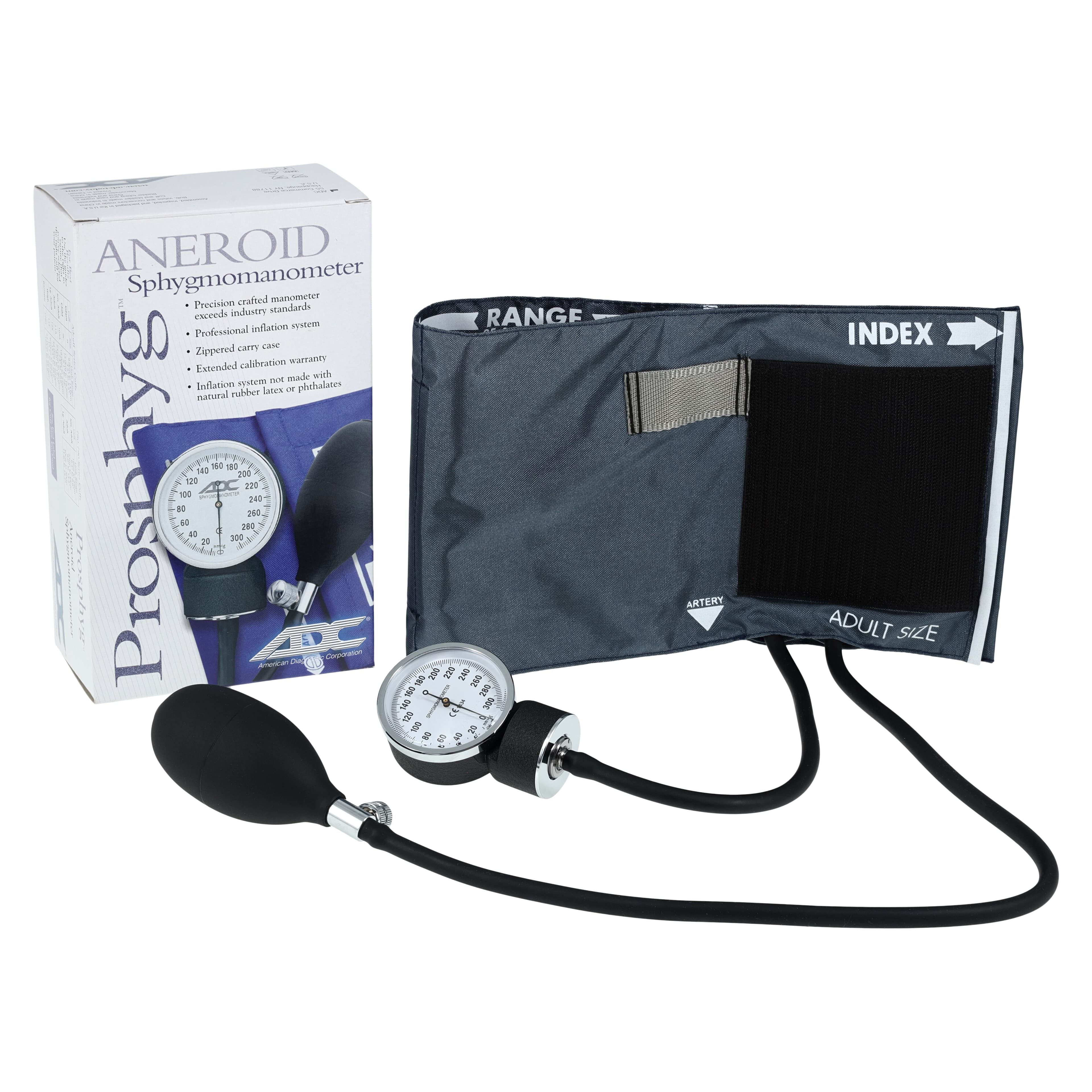 American Diagnostic Prosphyg 775 Series Aneroid Sphygmomanometer, Size 11, Navy Blue, Latex-Free, Arm Dial Display thumbnail 2