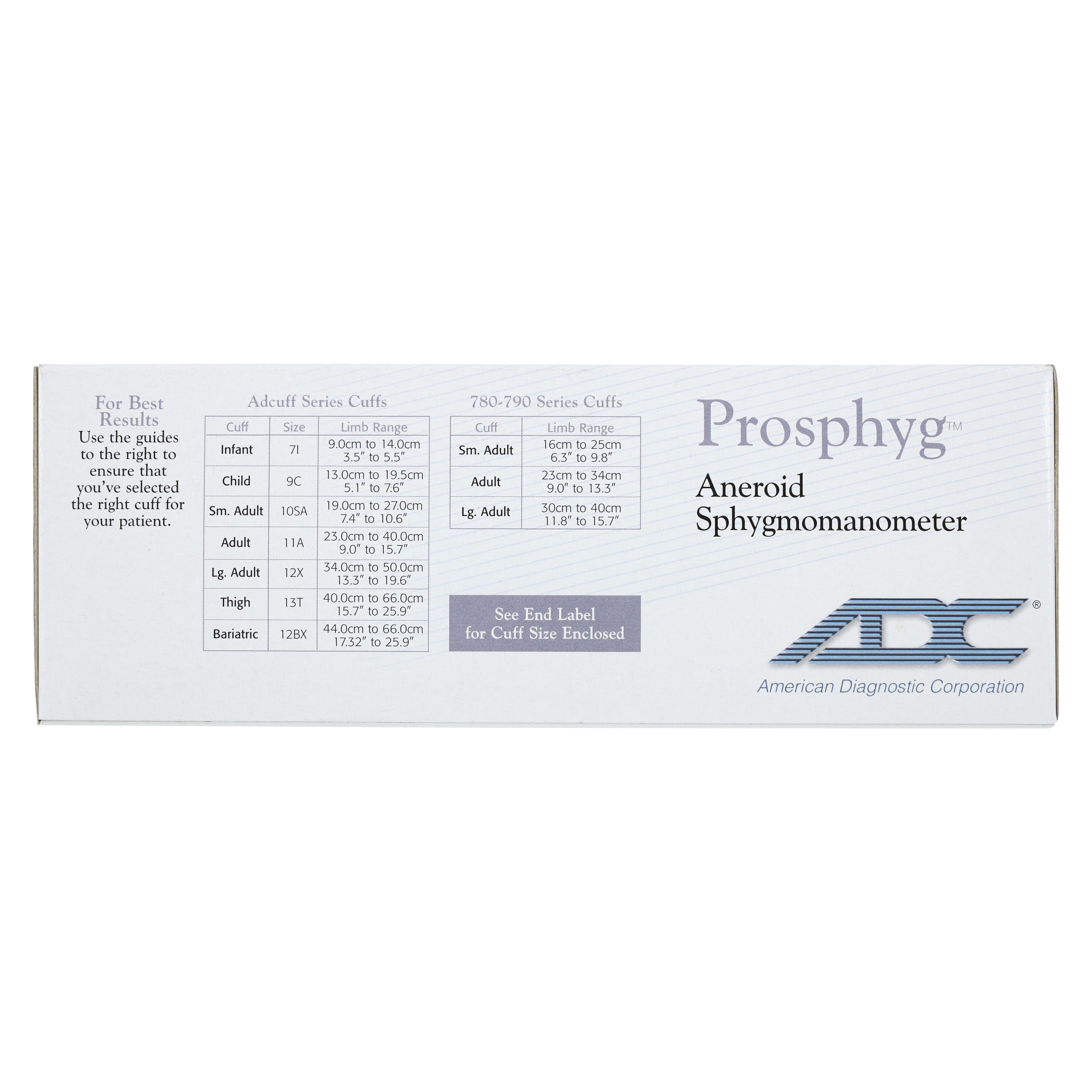 American Diagnostic Prosphyg 775 Series Aneroid Sphygmomanometer, Size 11, Navy Blue, Latex-Free, Arm Dial Display thumbnail 7