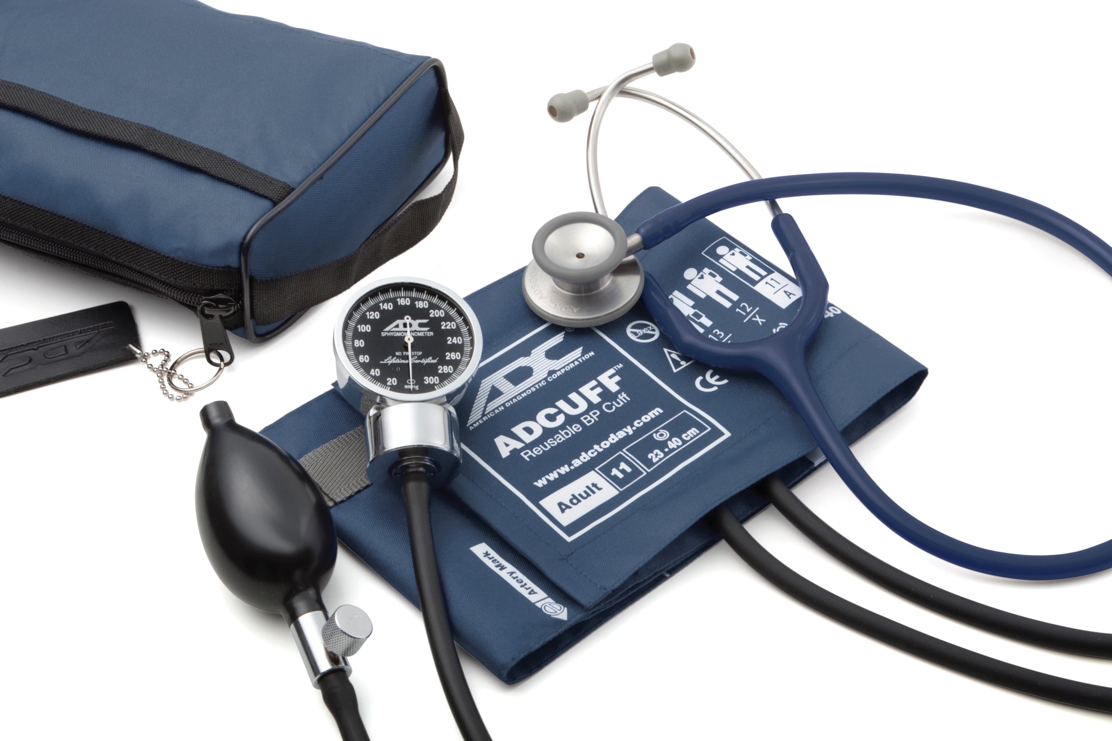 American Diagnostic Prosphyg 775 Series Aneroid Sphygmomanometer, Size 11, Navy Blue, Latex-Free, Arm Dial Display - Prosyphg Aneroid Sphyg Navy - Image 1