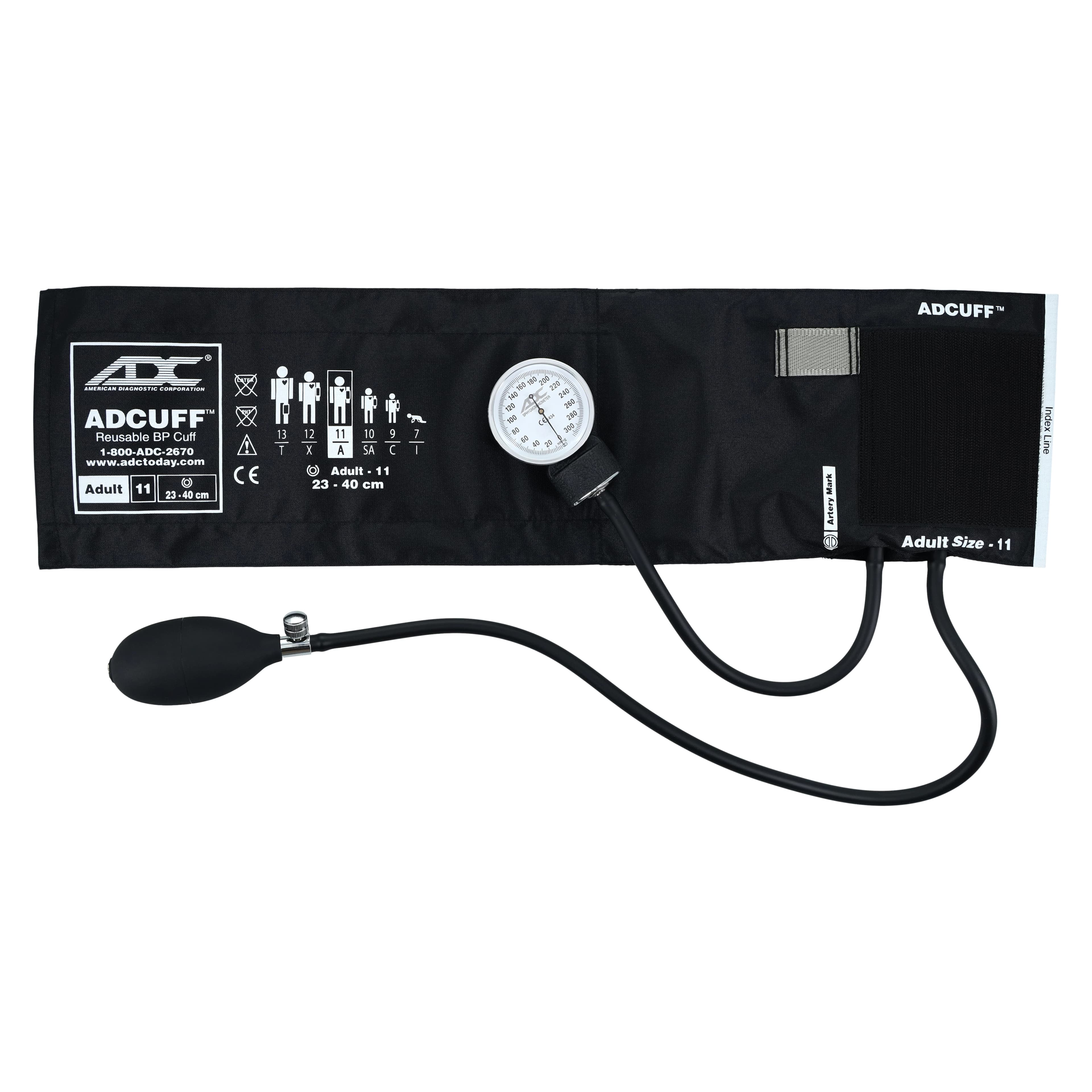 American Diagnostic Corp. Pro's Combo II DH Classic Aneroid Sphygmomanometer & Stethoscope Kit, Adult, Black, 2-Tube, Each thumbnail 6