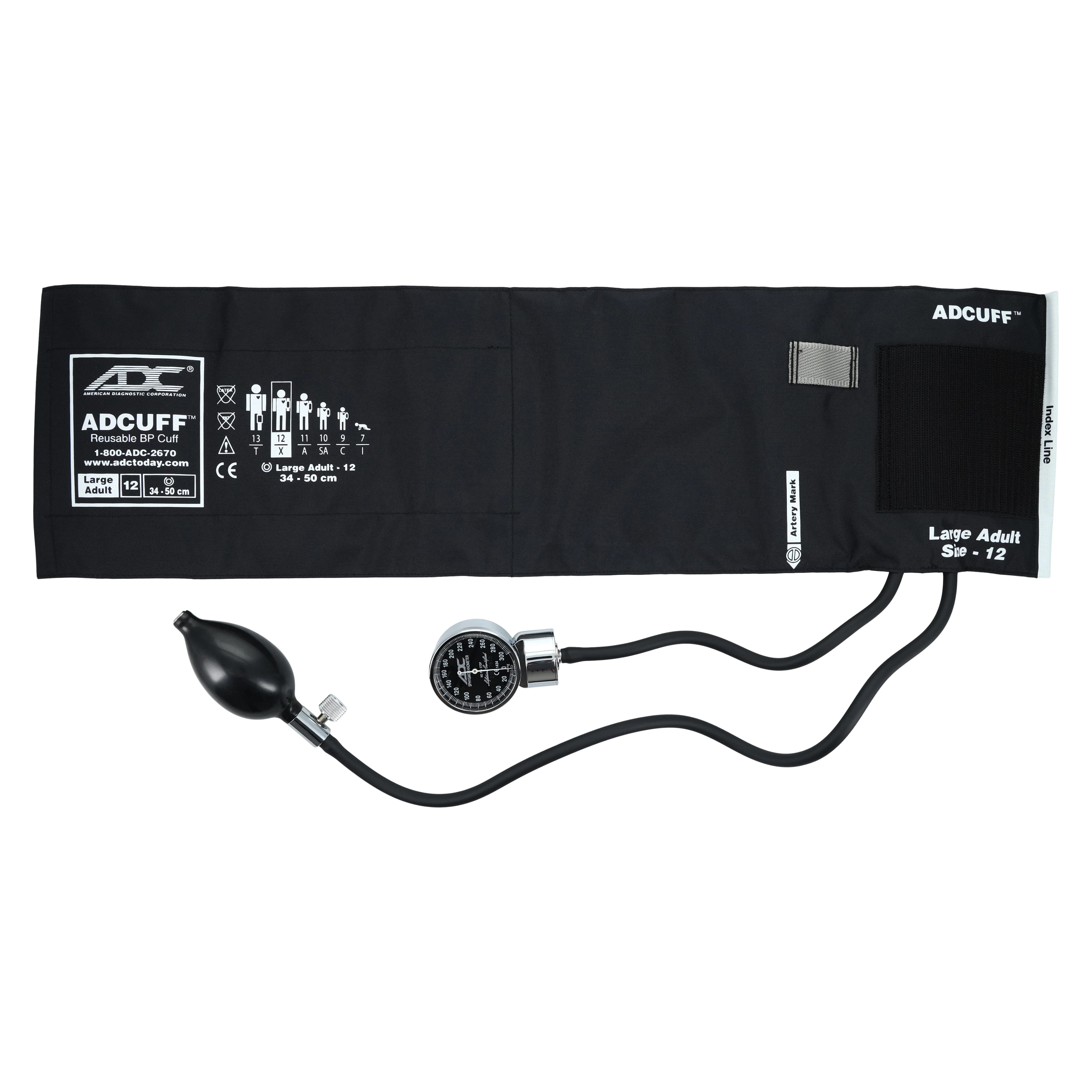Diagnostix Aneroid Sphygmomanometer, Size 12, Black, Latex-Free, Arm Dial Display thumbnail 3