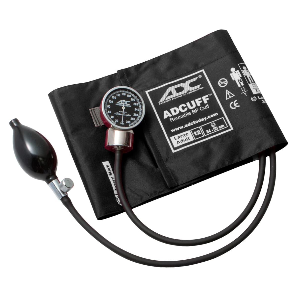Diagnostix Aneroid Sphygmomanometer, Size 12, Black, Latex-Free, Arm Dial Display - Diagnostix Aneroid Sphyg Black - Image 1