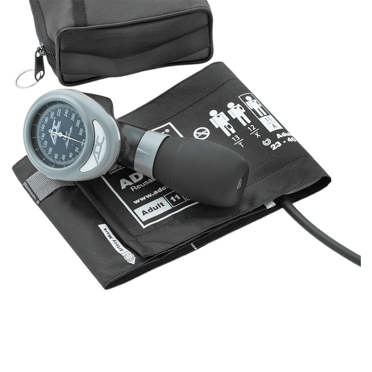 Diagnostix Palm Aneroid Sphygmomanometer, Size 11, Black, Latex-Free, Arm Dial Display - Diagnostix Palm Sphyg Black - Image 1