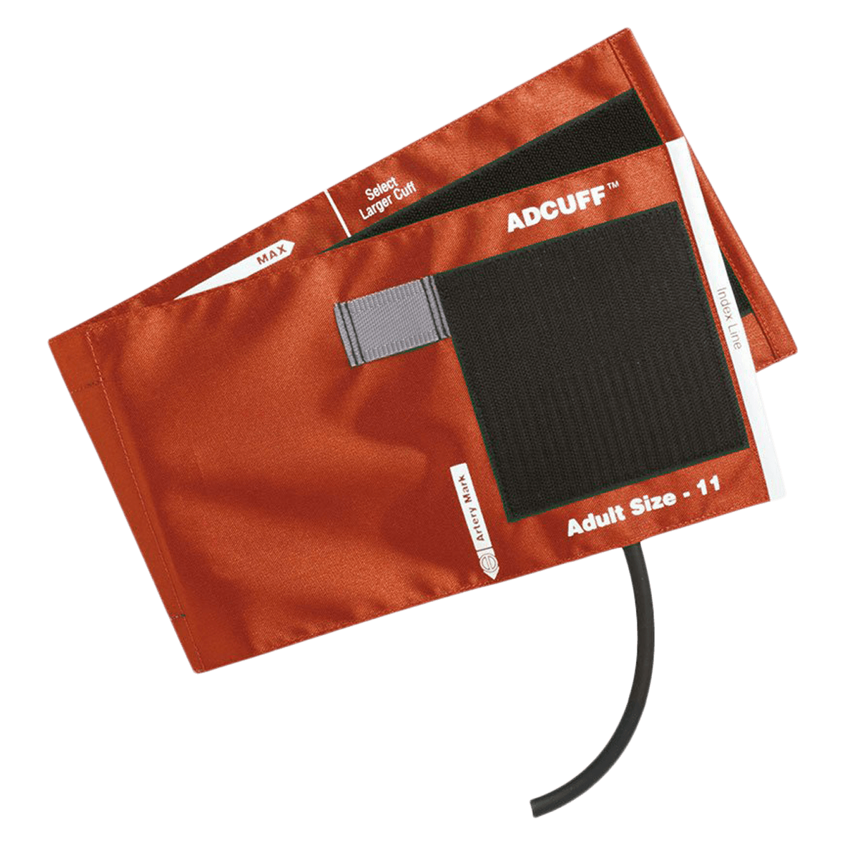 ADC Adcuff Blood Pressure Cuff & Bladder, Size 11, Orange, Single Tube, Latex-Free, for Palm Style Instruments - Adult Cuff & Bladder 1 Tube - Image 1