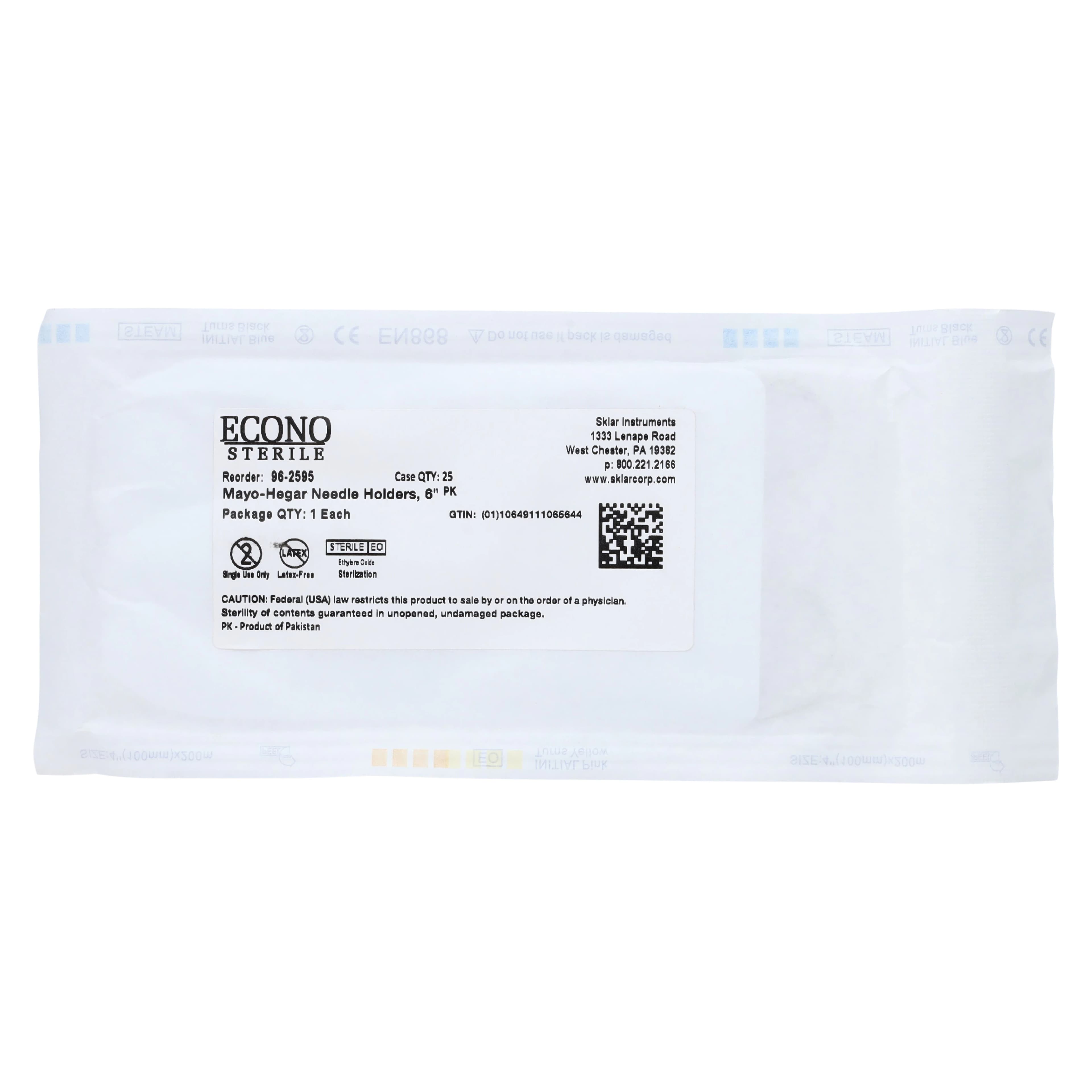 Sklar Econo Mayo-Hegar Needle Holder, Serrated Jaw, 6" Stainless Steel, 25/Case thumbnail 3