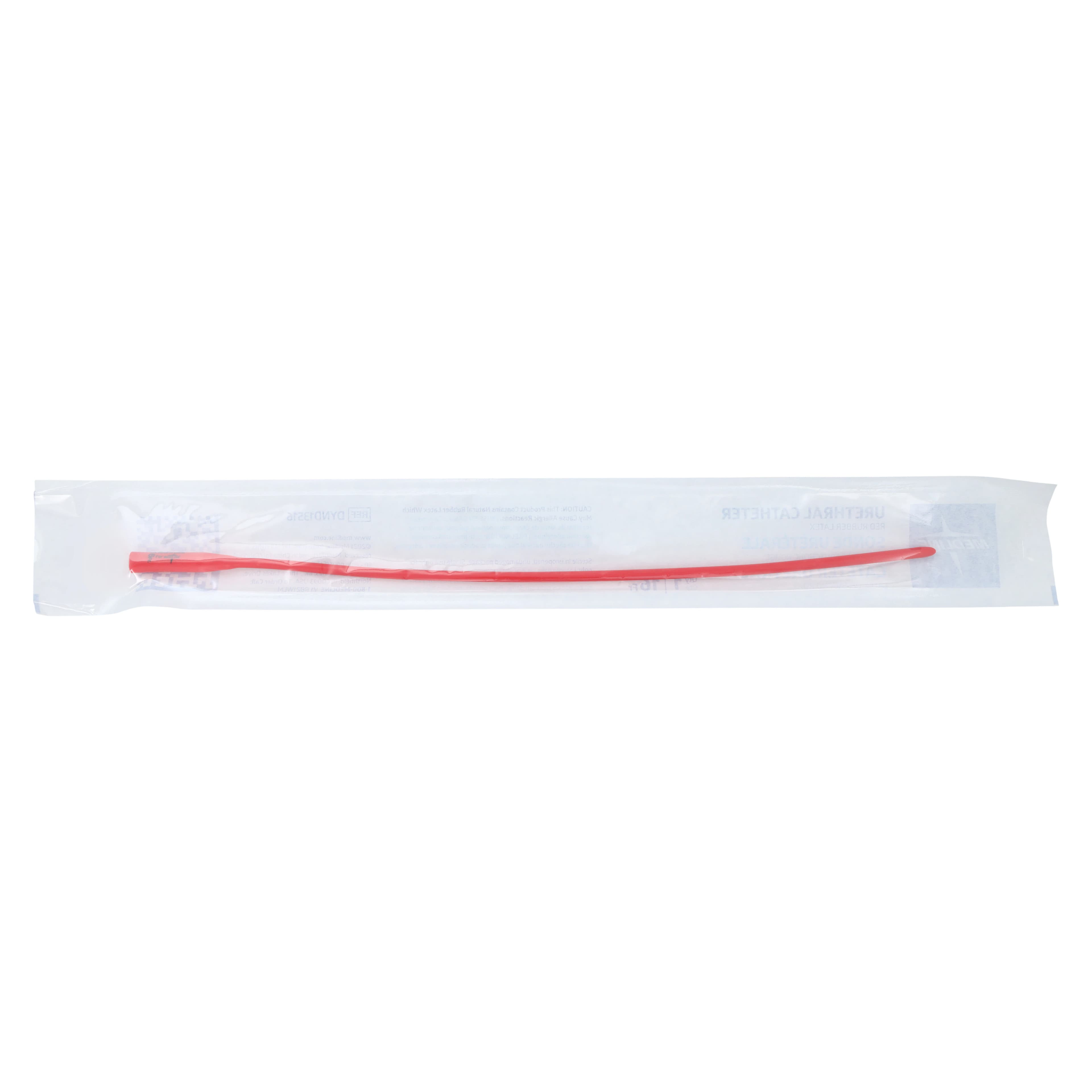 Medline Red Rubber Urethral Catheter, Round Tip, 16 Fr, Intermittent thumbnail 3