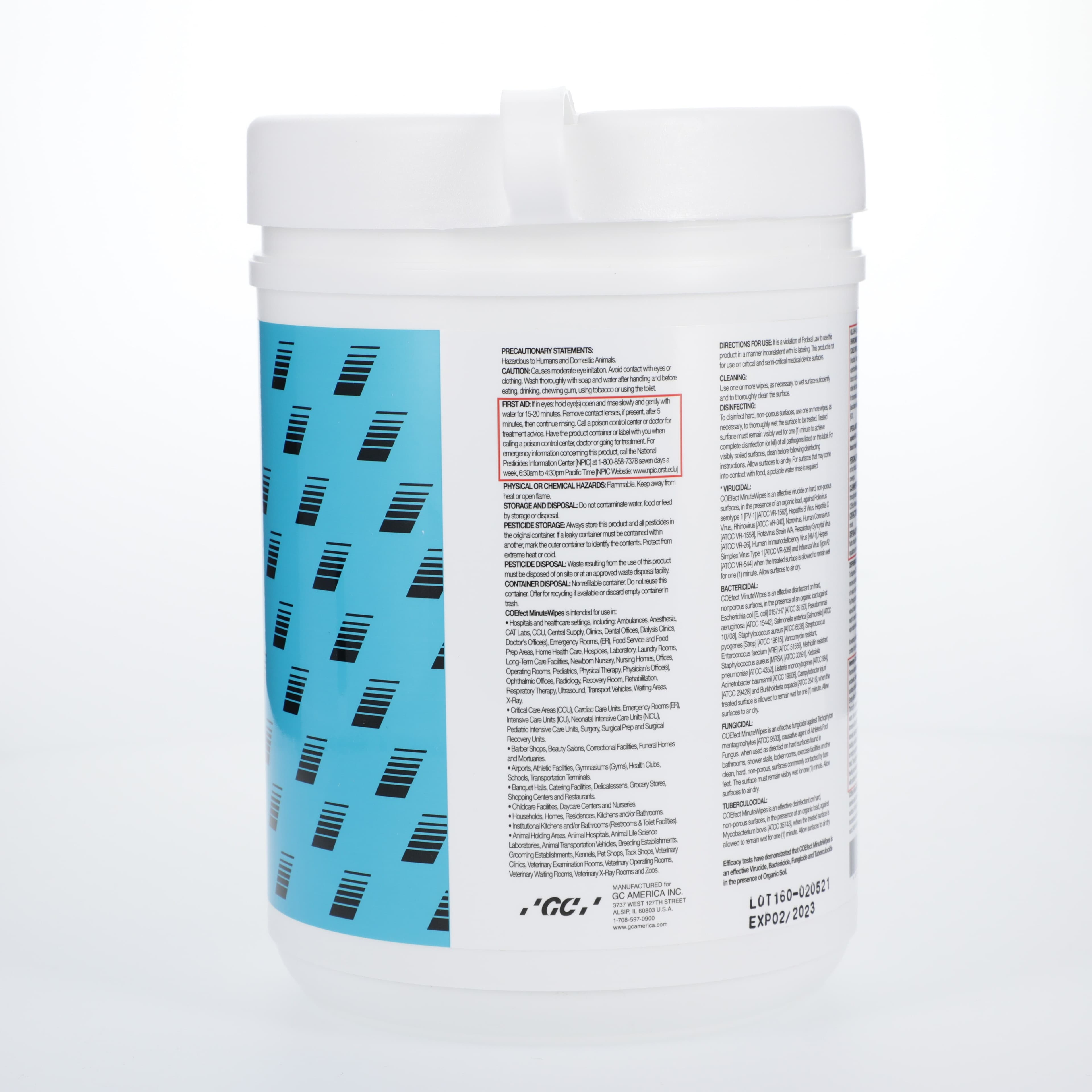 COEfect MinuteWipes Surface Disinfectant Wipes, 6" x 6.75", 160/Canister, 557200 thumbnail 2