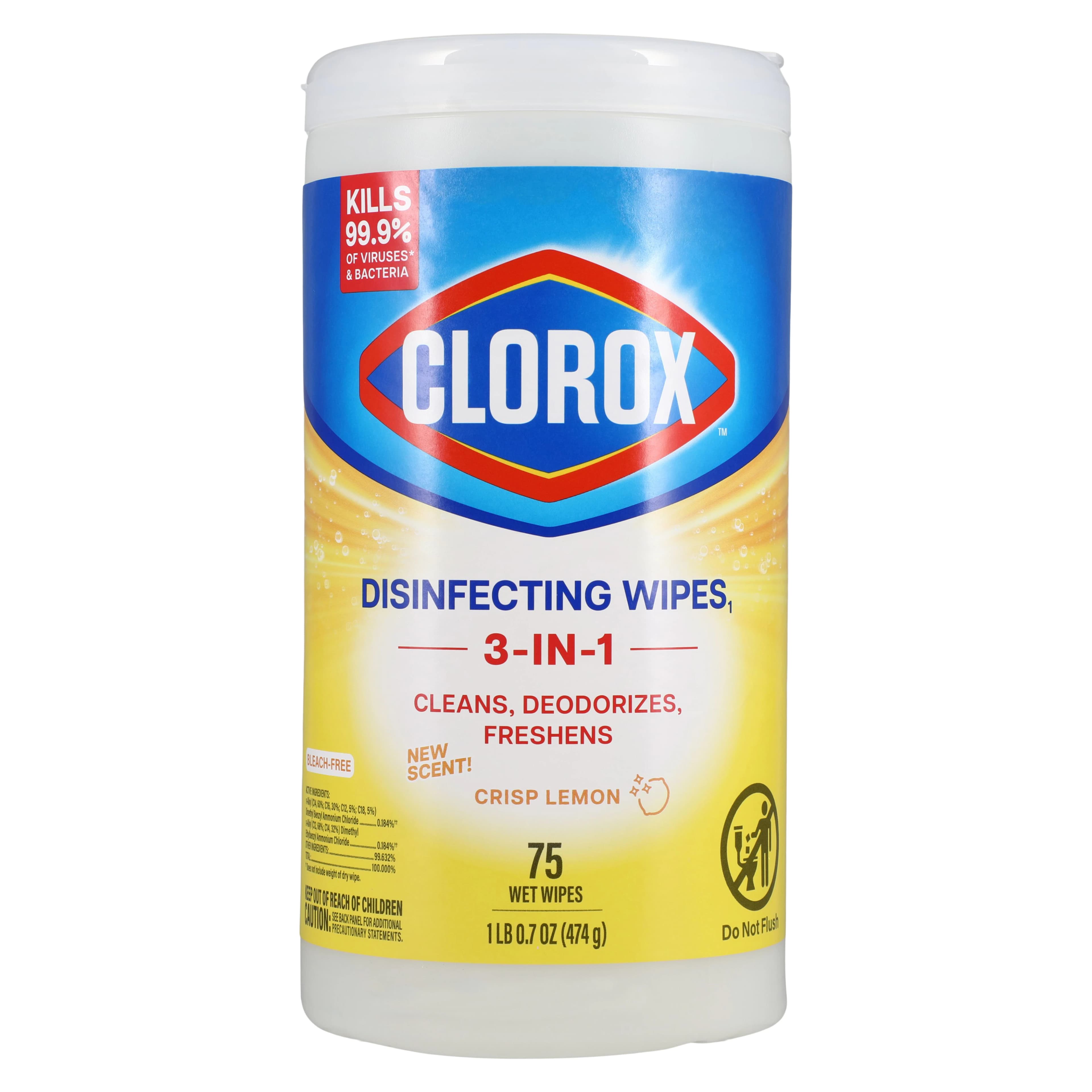 Clorox Surface Disinfectant Wipes, 75/Canister, 6/Case - Wipes Disinfectant Clorox 75/C - Image 1