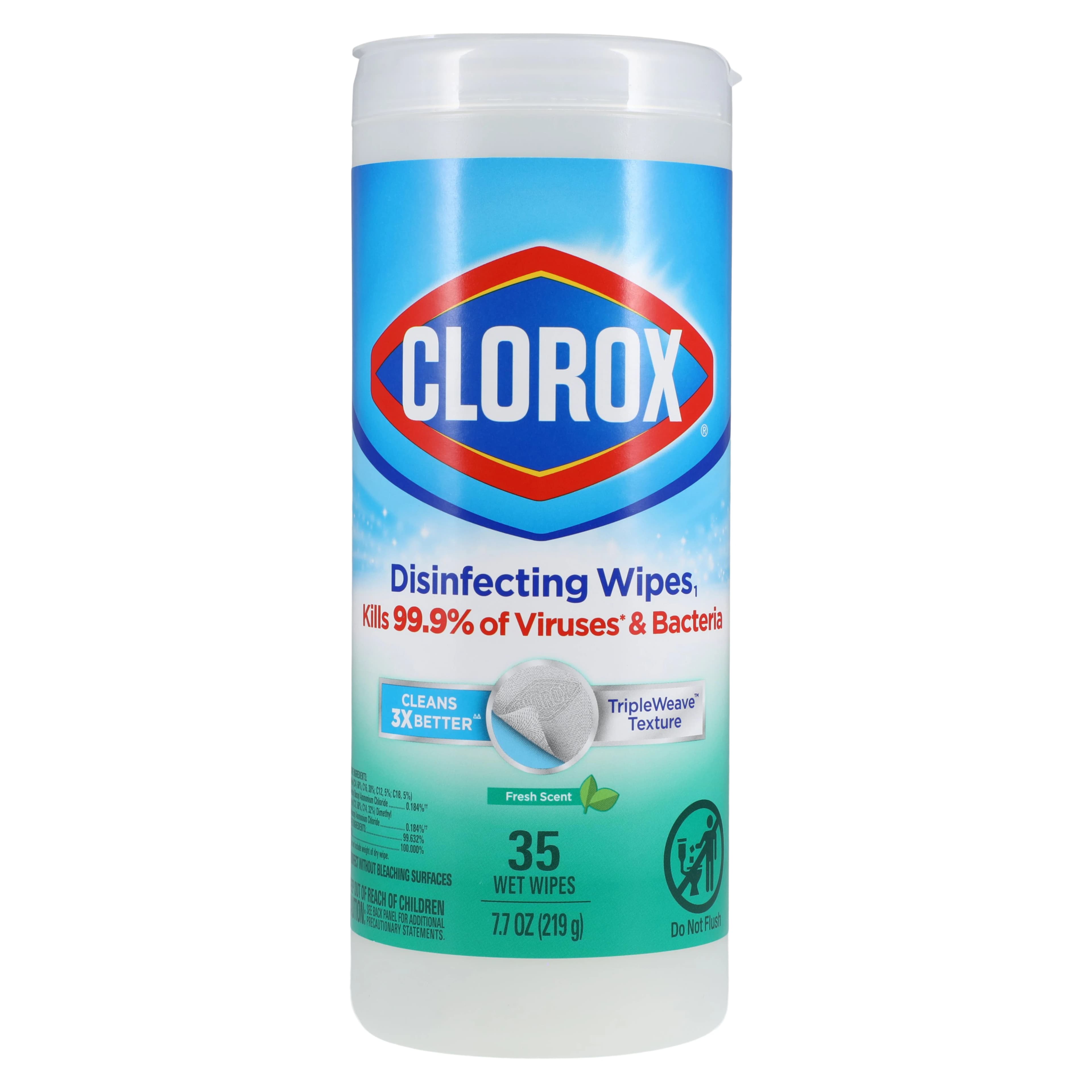 Clorox Disinfecting Wipes, Fresh Scent, Bleach Free, 7 x 8 in, 35 Wipes/Canister - Clorox Disinfecting Wipes FS - Image 1