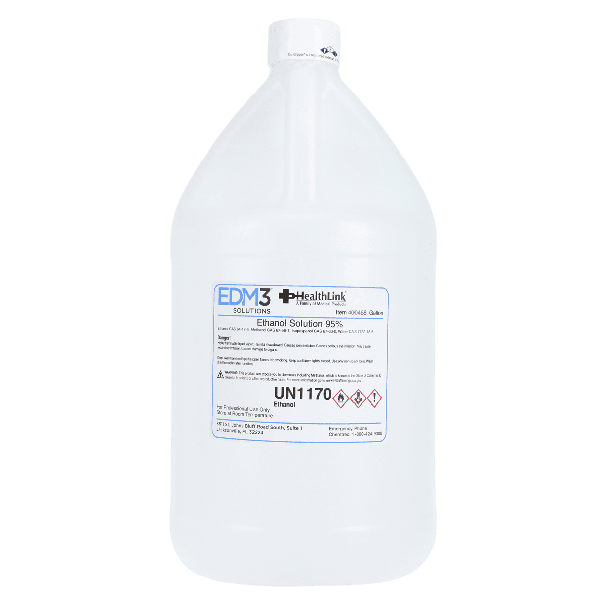 Ethanol Solution 95%, Reagent Grade, 1 Gallon (128 fl oz) Bottle - Ethanol Solution 95% - Image 1