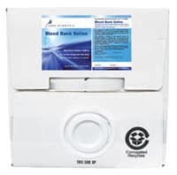 Azer Scientific Blood Bank Saline Reagent, 6.5-7.0 pH, with Spigot, 10L Cubitainer - Reagnt Bld Bnk Sal Cub W/Spig - Image 1