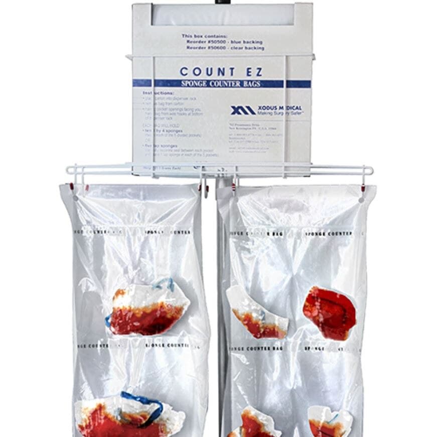 Xodus Medical Count EZ Sponge Counting Bag, Clear Back, Disposable, Sterile - Sponge Counting Bag Clr Back - Image 1