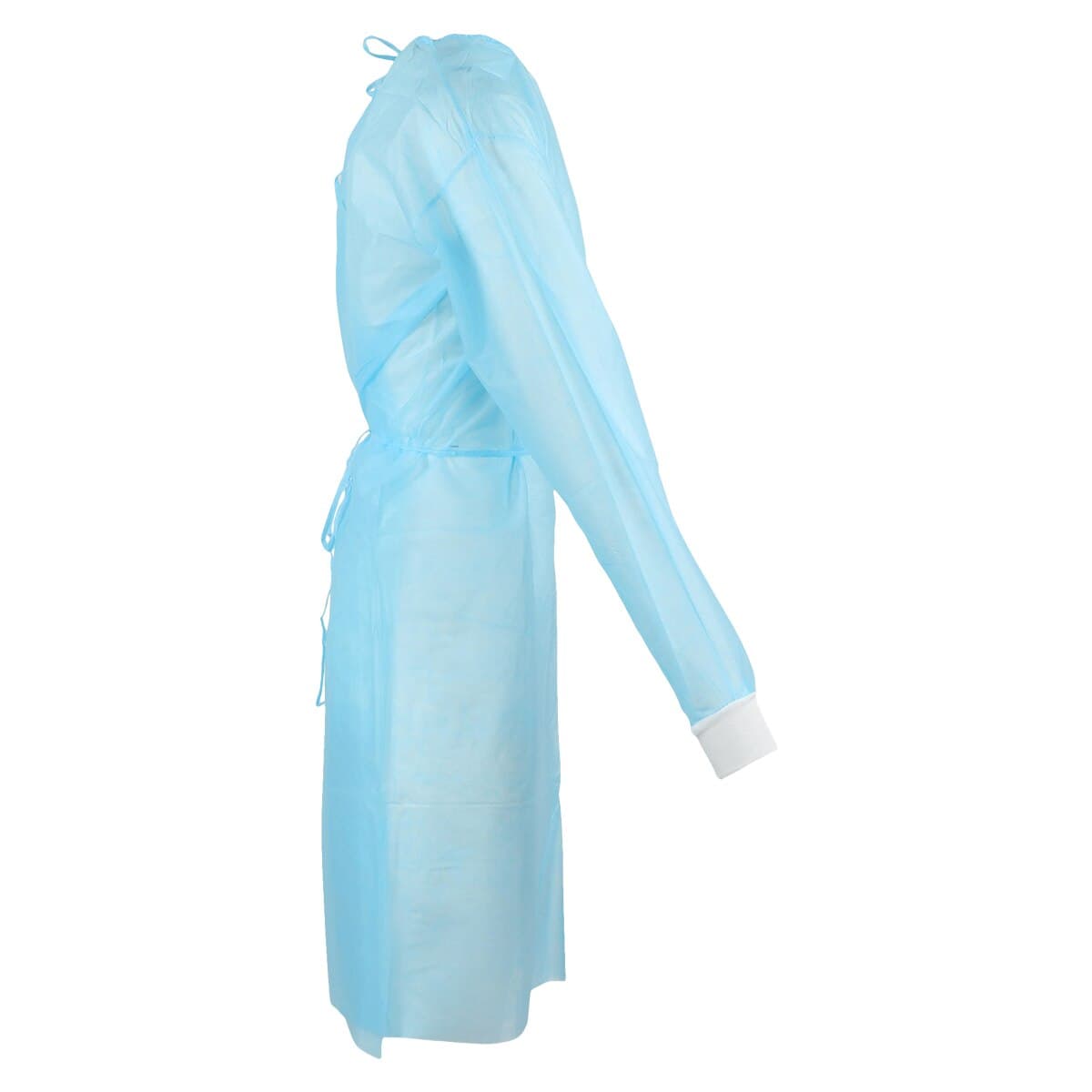 Maytex Isolation Gown, Blue, Knit Cuff, 25 g, One Size, 50/Pack, 7010BC thumbnail 2