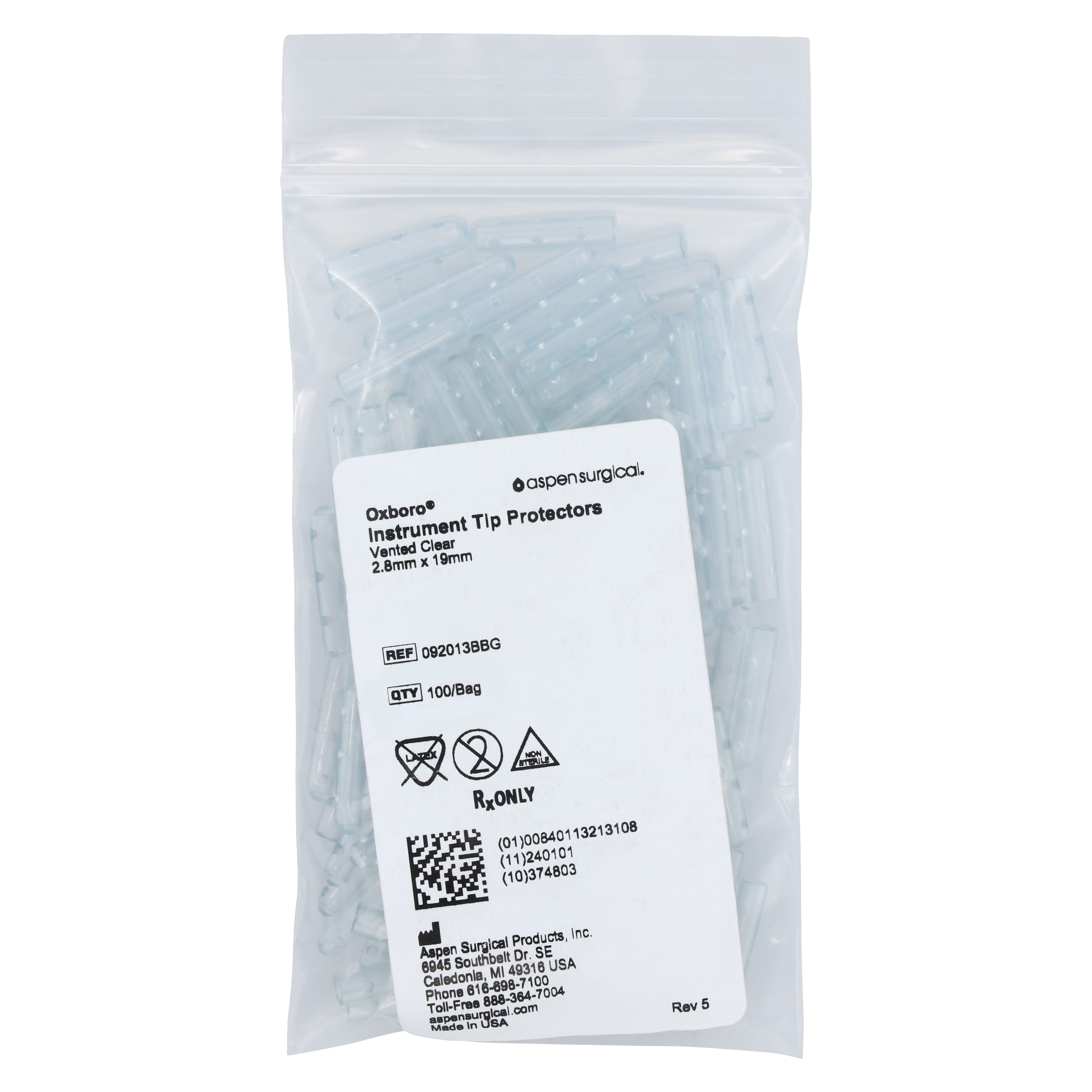 Aspen Surgical Instrument Guard Regular Vented Tip Protector, Clear, 2.8 x 19 mm, Non-Sterile, Disposable, 100/Bag thumbnail 3