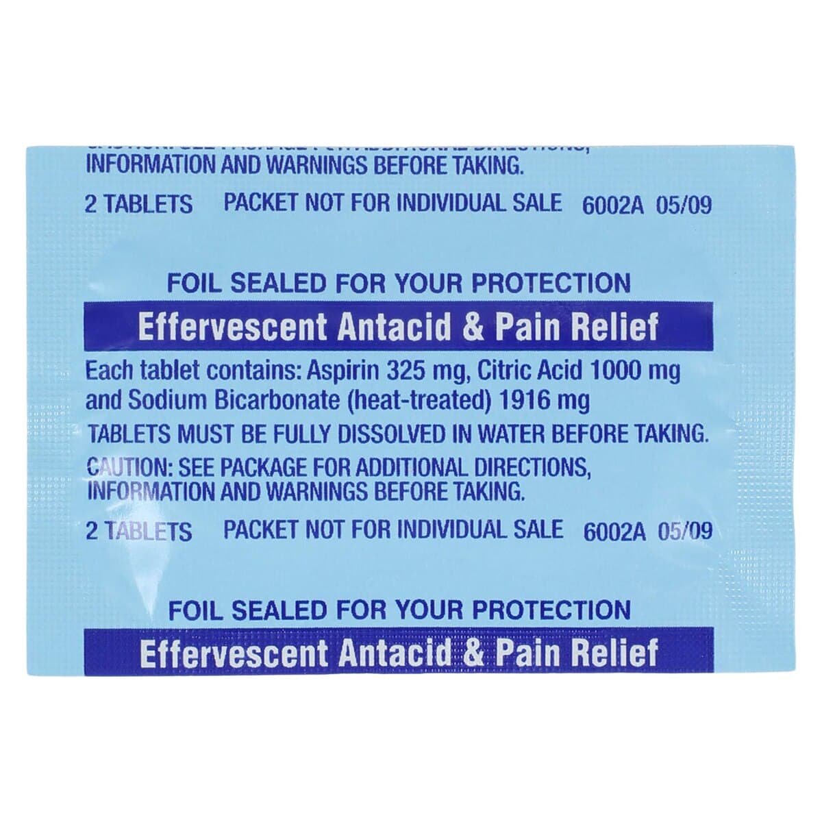 Medi-Seltzer Antacid Tablets, 325/1916/1000mg, 18 Strips x 2 Tablets/Strip, Box thumbnail 3