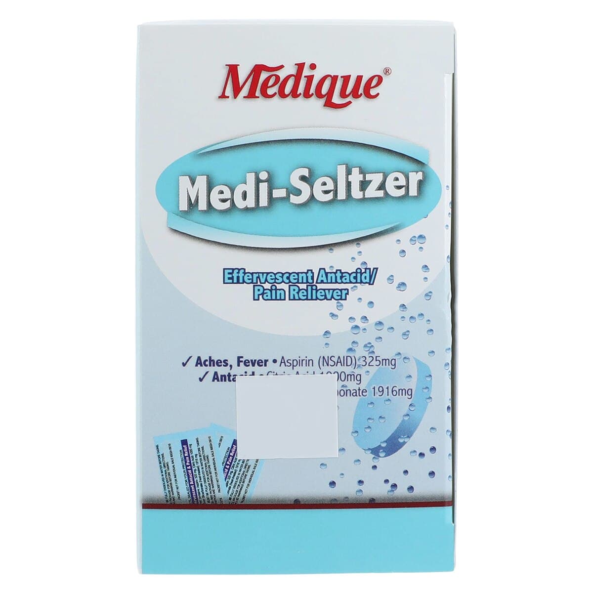 Medi-Seltzer Antacid Tablets, 325/1916/1000mg, 18 Strips x 2 Tablets/Strip, Box thumbnail 8